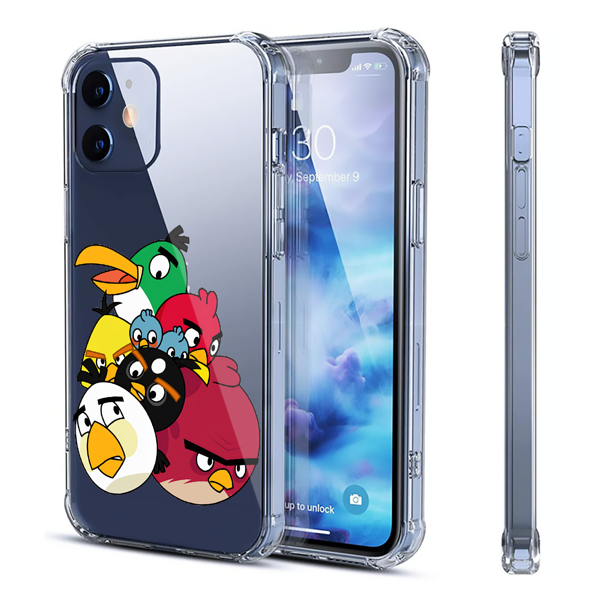 （画像用） Angry Birds アングリーバード 【iPhone 12シリーズ対応】透明スマホケース（クリアソフトケース）